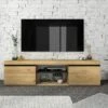 Meuble TV Mod.NATURALE ''Chene/Noir'', 2 Portes Et 2 Logements, Salon-sejour, 140x40x41cm 12 Meuble TV Mod.NATURALE ''Chene/Noir'', 2 Portes Et 2 Logements, Salon-sejour, 140x40x41cm -Deco.fr Soldes Boutique meuble tv 21762427