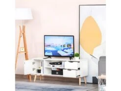 Meuble Tv Scandinave MURCIE Pin Et Blanc 8 Meuble Tv Scandinave MURCIE Pin Et Blanc -Deco.fr Soldes Boutique meuble tv 21988949