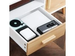 Meuble Tv Scandinave CADIX Aspect Bois Clair Et Blanc -Deco.fr Soldes Boutique meuble tv 21989021