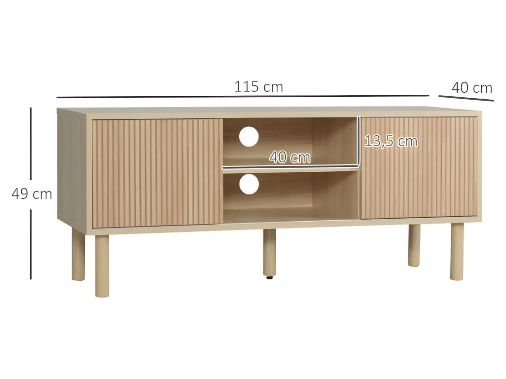 Meuble TV Design BARCELONE Aspect Bois Clair 3 Meuble TV Design BARCELONE Aspect Bois Clair â Image 3