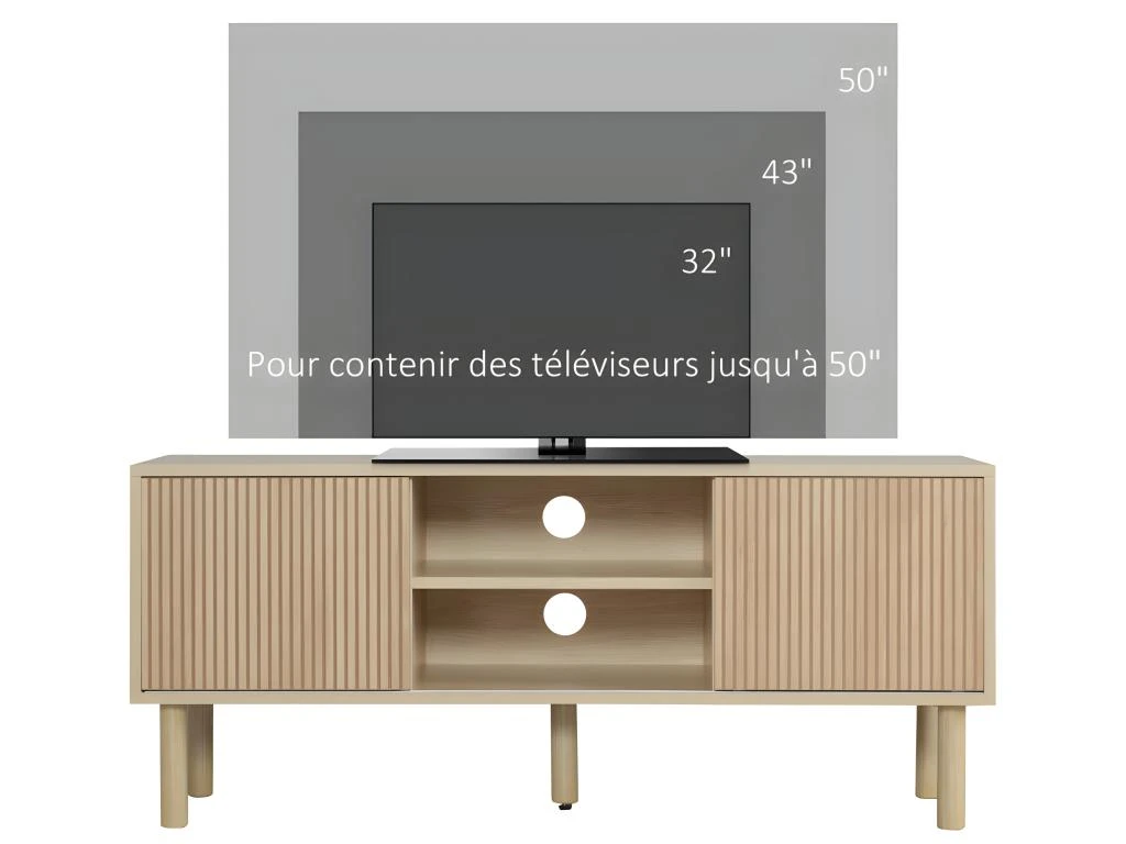 Meuble TV Design BARCELONE Aspect Bois Clair 5 Meuble TV Design BARCELONE Aspect Bois Clair â Image 5