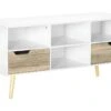 Meuble Tv LARISSA Blanc Et Aspect Bois -Deco.fr Soldes Boutique meuble tv 21989063