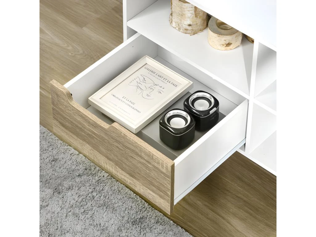 Meuble Tv LARISSA Blanc Et Aspect Bois 5 Meuble Tv LARISSA Blanc Et Aspect Bois – Image 5