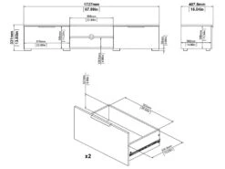 Malika Meuble TV Avec 2 Tiroirs Et 1 étagère, Blanc. -Deco.fr Soldes Boutique meuble tv 22088651