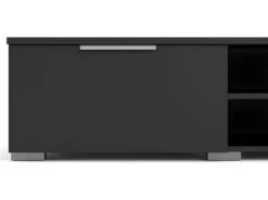 Malika Meuble TV Avec 2 Tiroirs Et 1 étagère, Noir Mat . -Deco.fr Soldes Boutique meuble tv 22088733