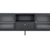 Dalby Table TV 2 Portes En Verre, 1 Tiroir, 1 Tablette Noir. -Deco.fr Soldes Boutique meuble tv 22088835