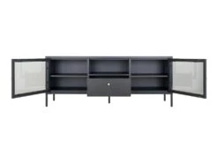 Dalby Table TV 2 Portes En Verre, 1 Tiroir, 1 Tablette Noir. -Deco.fr Soldes Boutique meuble tv 22088839