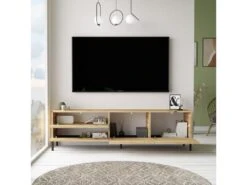 Meuble TV Luvio Pieds Métal - Venprodin - 170 Cm Chêne -Deco.fr Soldes Boutique meuble tv 22132087