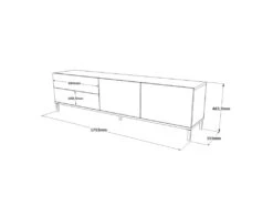 Meuble TV Luvio Pieds Métal - Venprodin - 170 Cm Chêne -Deco.fr Soldes Boutique meuble tv 22132093