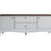 Lissabon Table TV 2 Portes, 1 Tiroir Og 1 Claquement De Porte Blanc,marron.