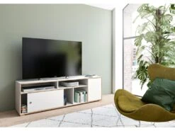 Jesper Table TV 2 Portes Blanche. -Deco.fr Soldes Boutique meuble tv 22162977