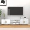 Meuble TV Blanc Brillant 180x31,5x40 Cm Bois D'ingénierie -Deco.fr Soldes Boutique meuble tv 22348419