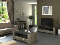 Meuble TV METEORITE - 2 Niches & 2 Tiroirs - MDF Plateau Effet Granite 15 Meuble TV METEORITE - 2 Niches & 2 Tiroirs - MDF Plateau Effet Granite -Deco.fr Soldes Boutique meuble tv 225727