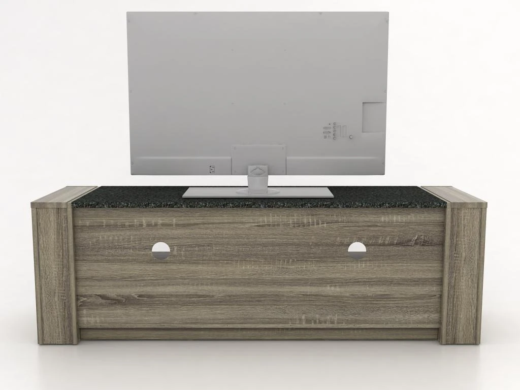 Meuble TV METEORITE - 2 Niches & 2 Tiroirs - MDF Plateau Effet Granite 11 Meuble TV METEORITE - 2 Niches & 2 Tiroirs - MDF Plateau Effet Granite – Image 11