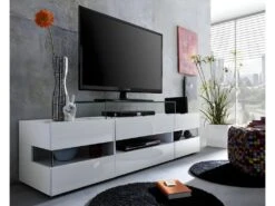 Meuble TV - Mélaminé - Blanc - 169 - 43 - 43,5 Cm -Deco.fr Soldes Boutique meuble tv 22703951