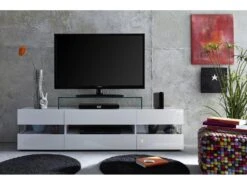 Meuble TV - Mélaminé - Blanc - 169 - 43 - 43,5 Cm -Deco.fr Soldes Boutique meuble tv 22703953