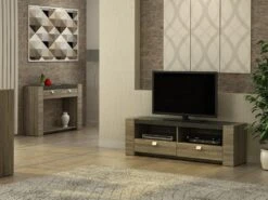 Meuble TV METEORITE - 2 Niches & 2 Tiroirs - MDF Plateau Effet Granite 16 Meuble TV METEORITE - 2 Niches & 2 Tiroirs - MDF Plateau Effet Granite -Deco.fr Soldes Boutique meuble tv 267861