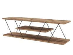 Meuble TV Avec 2 étagères - Naturel Et Noir - DELORY 9 Meuble TV Avec 2 étagères - Naturel Et Noir - DELORY -Deco.fr Soldes Boutique meuble tv 3571741