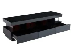 Meuble TV FABIO - MDF Laqué Noir - LEDs - 3 Tiroirs & 3 Niches 5 Meuble TV FABIO - MDF Laqué Noir - LEDs - 3 Tiroirs & 3 Niches -Deco.fr Soldes Boutique meuble tv 379607