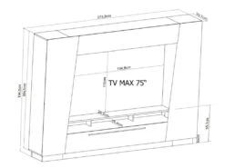 Mur TV CHACE Avec Rangements - LEDs - MDF Laqué Blanc 8 Mur TV CHACE Avec Rangements - LEDs - MDF Laqué Blanc -Deco.fr Soldes Boutique meuble tv 386055