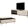 Ensemble Table Basse + Meuble TV - Anthracite Et Chêne - Séjour Scandinave KOLYMA