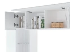 Mur TV Avec Rangements Et LEDs - Blanc Laqué - BRIANO -Deco.fr Soldes Boutique meuble tv 4444955