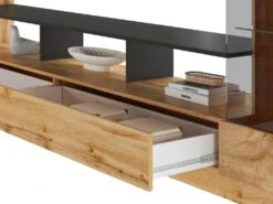 Mur TV Avec Rangements Et LEDs - Naturel - BRIANO 12 Mur TV Avec Rangements Et LEDs - Naturel - BRIANO -Deco.fr Soldes Boutique meuble tv 4451785