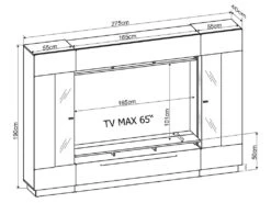 Mur TV BLAKE Avec Rangements - LEDs - MDF - Blanc 6 Mur TV BLAKE Avec Rangements - LEDs - MDF - Blanc -Deco.fr Soldes Boutique meuble tv 480165