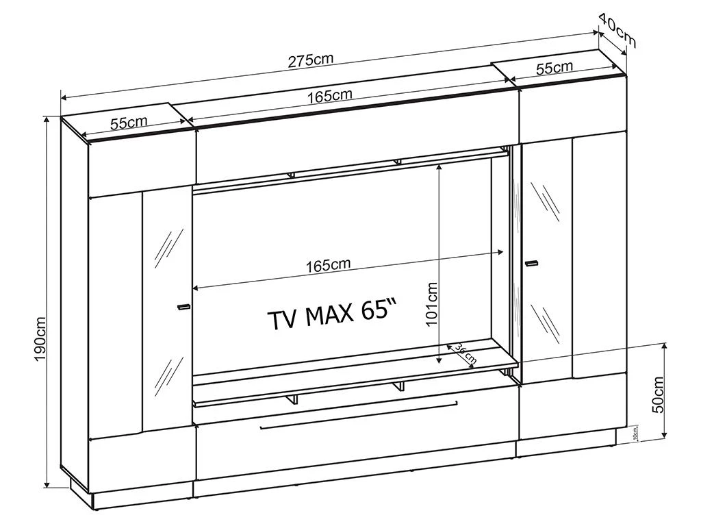 Mur TV BLAKE Avec Rangements - LEDs - MDF - Blanc 3 Mur TV BLAKE Avec Rangements - LEDs - MDF - Blanc – Image 3