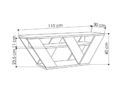 Meuble TV - 1 étagère - Blanc - ZANELO -Deco.fr Soldes Boutique meuble tv 504069