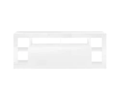 Meuble TV - 1 Porte Et 6 Niches - Avec LEDs - Blanc Laqué - BALKA -Deco.fr Soldes Boutique meuble tv 5711553
