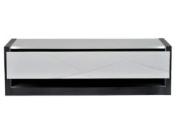 Meuble TV 1 Tiroir Et 1 Niche - Avec LEDs - Anthracite Et Blanc Laqué - LUDMILA 7 Meuble TV 1 Tiroir Et 1 Niche - Avec LEDs - Anthracite Et Blanc Laqué - LUDMILA -Deco.fr Soldes Boutique meuble tv 6143593