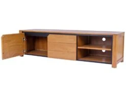Meuble TV Avec 2 Portes Et 2 Niches - Teck - Coloris : Naturel - BEKASI 10 Meuble TV Avec 2 Portes Et 2 Niches - Teck - Coloris : Naturel - BEKASI -Deco.fr Soldes Boutique meuble tv 7294347