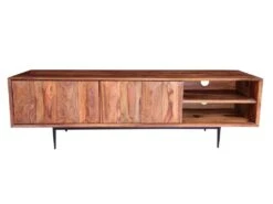 Meuble TV Avec 2 Portes Et 2 Niches - Bois De Sheesham Et Métal - Coloris : Naturel - ZELICINA 14 Meuble TV Avec 2 Portes Et 2 Niches - Bois De Sheesham Et Métal - Coloris : Naturel - ZELICINA -Deco.fr Soldes Boutique meuble tv 7557929