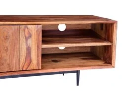 Meuble TV Avec 2 Portes Et 2 Niches - Bois De Sheesham Et Métal - Coloris : Naturel - ZELICINA 20 Meuble TV Avec 2 Portes Et 2 Niches - Bois De Sheesham Et Métal - Coloris : Naturel - ZELICINA -Deco.fr Soldes Boutique meuble tv 7557931
