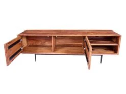 Meuble TV Avec 2 Portes Et 2 Niches - Bois De Sheesham Et Métal - Coloris : Naturel - ZELICINA 18 Meuble TV Avec 2 Portes Et 2 Niches - Bois De Sheesham Et Métal - Coloris : Naturel - ZELICINA -Deco.fr Soldes Boutique meuble tv 7557933