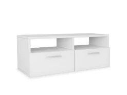 Meuble Télé Buffet Tv Télévision Design Pratique Aggloméré 95 Cm Blanc 2502091