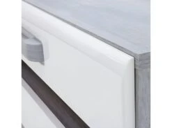 Meuble TV Blanc Et Décor Bois Gris 1 Placard Et 2 Tiroirs - ALEXIANE 9 Meuble TV Blanc Et Décor Bois Gris 1 Placard Et 2 Tiroirs - ALEXIANE -Deco.fr Soldes Boutique meuble tv 8916829