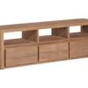 Meuble Télé Buffet Tv Télévision Design Pratique Bois Massif De Teck Et Finition Naturelle 120 Cm 2502183