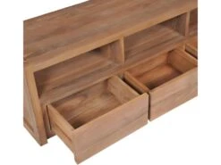 Meuble Télé Buffet Tv Télévision Design Pratique Bois Massif De Teck Et Finition Naturelle 120 Cm 2502183 -Deco.fr Soldes Boutique meuble tv 8917087