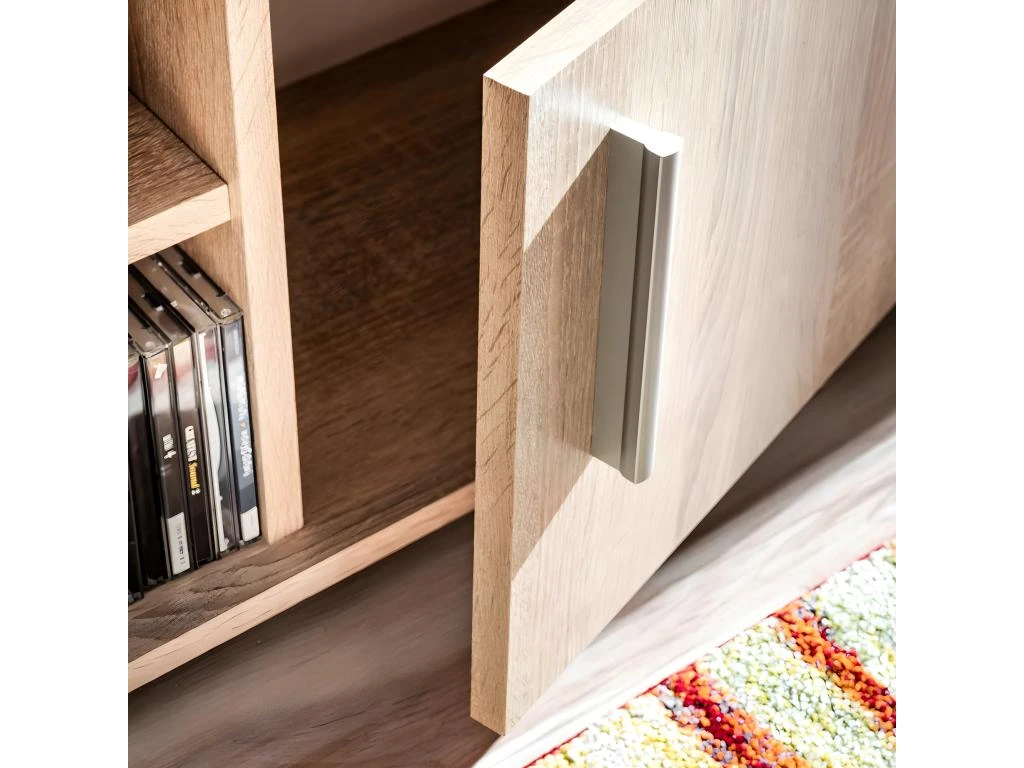 Meuble Télé Buffet TV Télévision Design Pratique Avec Lumières LED Chêne Sonoma Marron 2502054 2 Meuble Télé Buffet TV Télévision Design Pratique Avec Lumières LED Chêne Sonoma Marron 2502054 – Image 2