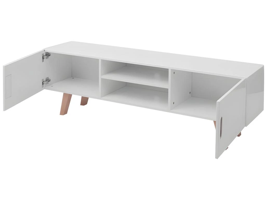 Meuble Télé Buffet Tv Télévision Design Pratique Mdf 150 Cm Blanc Brillant 2502042 4 Meuble Télé Buffet Tv Télévision Design Pratique Mdf 150 Cm Blanc Brillant 2502042 – Image 4
