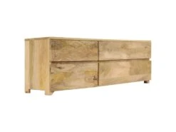 Meuble Télé Buffet Tv Télévision Design Pratique Bois Massif De Manguier 120 Cm 2502171