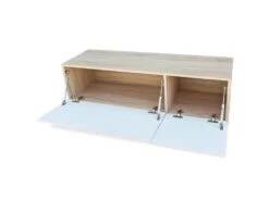 Meuble Télé Buffet Tv Télévision Design Pratique 2 Pcs Aggloméré 120 Cm Chêne Et Blanc Brillant 2502081/2 -Deco.fr Soldes Boutique meuble tv 8919441