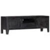 Meuble Télé Buffet Tv Télévision Design Pratique Noir 118 Cm Bois De Manguier Massif 2502203 -Deco.fr Soldes Boutique meuble tv 8919757