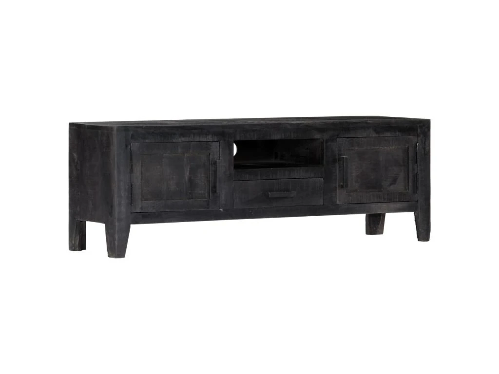 Meuble Télé Buffet Tv Télévision Design Pratique Noir 118 Cm Bois De Manguier Massif 2502203 1 Meuble Télé Buffet Tv Télévision Design Pratique Noir 118 Cm Bois De Manguier Massif 2502203