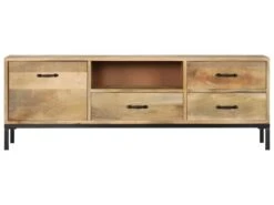 Meuble Télé Buffet Tv Télévision Design Pratique 130 Cm Bois Massif De Manguier 2502052 8 Meuble Télé Buffet Tv Télévision Design Pratique 130 Cm Bois Massif De Manguier 2502052 -Deco.fr Soldes Boutique meuble tv 8919873