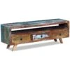 Meuble Télé Buffet Tv Télévision Design Pratique Avec 3 Tiroirs Bois De Récupération Massif 2502100 -Deco.fr Soldes Boutique meuble tv 8920061