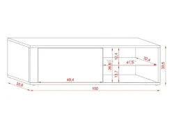 Meuble TV Design BREST-HIT 100 Cm, 1 Porte Et 2 Niches, Coloris Blanc Et Gris + LED 7 Meuble TV Design BREST-HIT 100 Cm, 1 Porte Et 2 Niches, Coloris Blanc Et Gris + LED -Deco.fr Soldes Boutique meuble tv 8920157