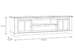 Meuble TV 205 Cm 2 Portes 1 Tiroir Décor Chêne Blanchi - ANGELE 8 Meuble TV 205 Cm 2 Portes 1 Tiroir Décor Chêne Blanchi - ANGELE -Deco.fr Soldes Boutique meuble tv 8920315